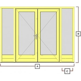 Hardhouten achterpui (zijlichten) inclusief deuren WK042