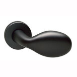 Gatdeel links druppelvorm op rozet mat zwart Gatdeel links druppelvorm op rozet mat zwart