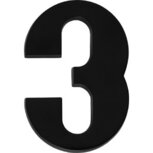 Huiscijfer nr. 3 modern 160mm mat zwart Huiscijfer nr. 3 modern 160mm mat zwart