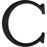 Huisletter C 50mm mat zwart Huisletter C 50mm mat zwart