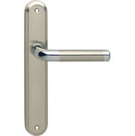 Deurkruk Agatha op langschild blind chroom/mat nikkel NM