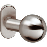 Knop bol/schuin vast op rozet ovaal 4mm RVS Knop bol/schuin vast op rozet ovaal 4mm RVS