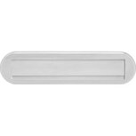 Briefplaat ovaal met klep/regenrand RVS