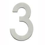 Huiscijfer 3 100mm (met pin) RVS Huiscijfer 3 100mm (met pin) RVS