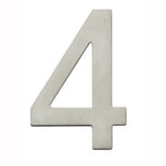 Huiscijfer 4 100mm (met pin) RVS Huiscijfer 4 100mm (met pin) RVS