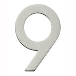 Huiscijfer 9 100mm (met pin) RVS Huiscijfer 9 100mm (met pin) RVS
