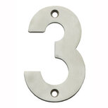 Huiscijfer 3 100mm opschroevend RVS Huiscijfer 3 100mm opschroevend RVS