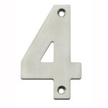 Huiscijfer 4 100mm opschroevend RVS Huiscijfer 4 100mm opschroevend RVS