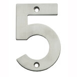 Huiscijfer 5 100mm opschroevend RVS Huiscijfer 5 100mm opschroevend RVS