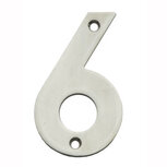 Huiscijfer 6 100mm opschroevend RVS Huiscijfer 6 100mm opschroevend RVS