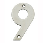 Huiscijfer 9 100mm opschroevend RVS Huiscijfer 9 100mm opschroevend RVS