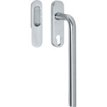 Hef/schuifdeurbeslag recht profielcilindergat 69mm RVS Hef/schuifdeurbeslag recht profielcilindergat 69mm RVS