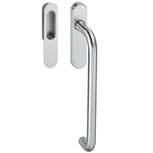Hef/schuifdeurbeslag rond profielcilindergat 69mm RVS Hef/schuifdeurbeslag rond profielcilindergat 69mm RVS