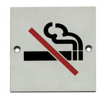 Pictogram opschroevend vierkant 76x76 rookverbod RVS