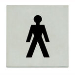 Pictogram zelfklevend vierkant 76x76 WC heren RVS