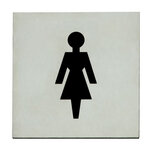 Pictogram zelfklevend vierkant 76x76 WC dames RVS