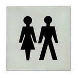 Pictogram zelfklevend vierkant 76x76 WC dames en heren RVS