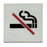 Pictogram zelfklevend vierkant 76x76 rookverbod RVS