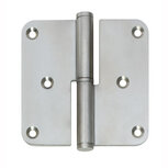 Paumelles DIN rechts afgerond 3,5"x3,5" (89x89x3) RVS