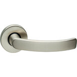 Deurkruk Blok-rond op rozet nikkel mat Deurkruk Blok-rond op rozet nikkel mat