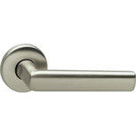 Deurkruk Vierkant op rozet bol nikkel mat Deurkruk Vierkant op rozet bol nikkel mat