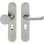 SKG3 Veiligheid-schilden greep/kruk profielcilindergat 55mm nikkel mat SKG3 Veiligheid-schilden greep/kruk profielcilindergat 55mm nikkel mat