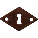 Sleutelplaatje ruit verticaal Smeedijzer antiek