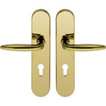 SKG3 Veiligheid-schild kruk/kruk profielcilindergat 92mm sunset (PVD)