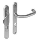 SKG3 smalschilden greep/kruk verkropt profielcilindergat 92mm met kerntrek beveiliging RVS SKG3 smalschilden greep/kruk verkropt profielcilindergat 92mm met kerntrek beveiliging RVS