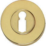 Profielcilindergat plaatje rond verdekt messing ongelakt