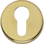 Profielcilindergat plaatje rond verdekt kunststof messing ongelakt