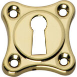 Sleutelplaatje klaverblad messing ongelakt