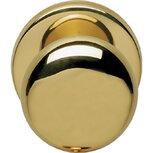 Voordeurknop paddestoel ø57/66mm messing ongelakt Voordeurknop paddestoel ø57/66mm messing ongelakt