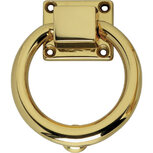 Deurklopper rond 107mm messing ongelakt