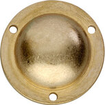 Afdekplaatje tbv bout voordeurknop messing getrommeld Afdekplaatje tbv bout voordeurknop messing getrommeld