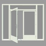 Tuindeuren kozijn met boven en 2x zijlicht