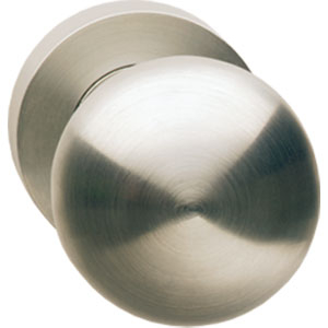 Knop 212600 rond centraal vast op ronde rozet, 7mm nok met stift M10/8x89mm nikkel mat